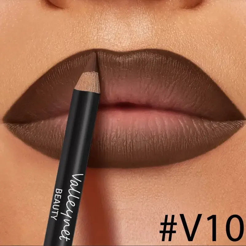4-Piece Waterproof Lip Kit with 3 Lip Liners & Long-Lasting Lip Glaze