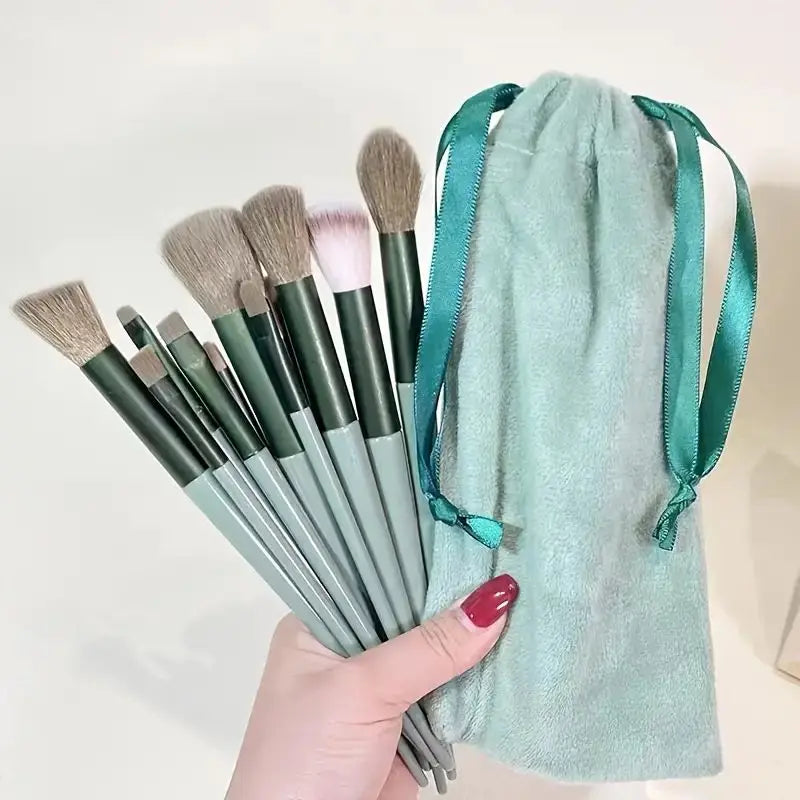 Professional 12-Piece Soft Fluffy Makeup Brush Set with Beauty Sponge & Storage Bag